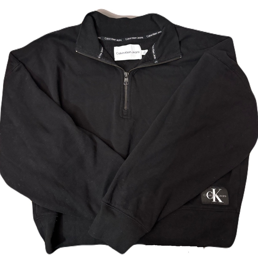 Calvin Klein Women’s Black Quarter Zip-Up Sweater